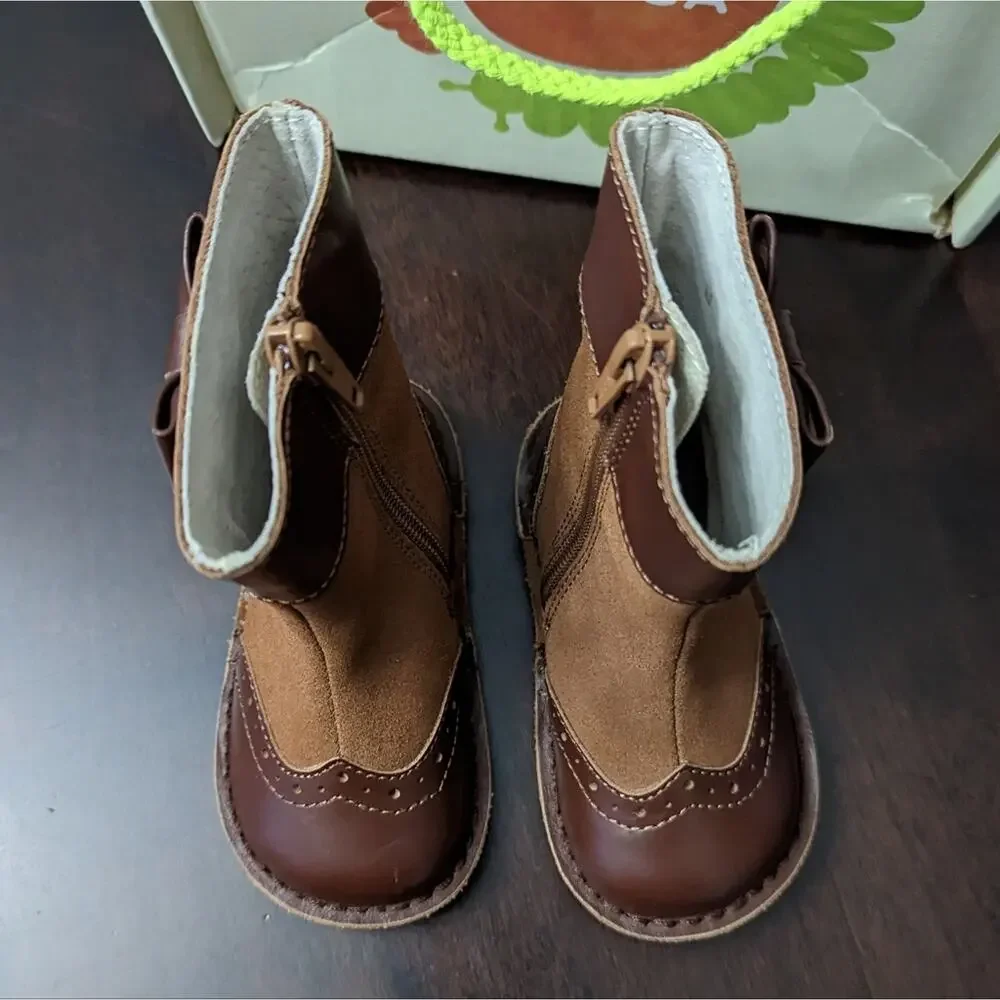 NWT Livie & Luca Whitney Leather Bow Boot Size Toddler 4
